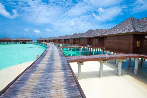 Fából készült kunyhók a Maldív-szigetek — Stock Fotó
