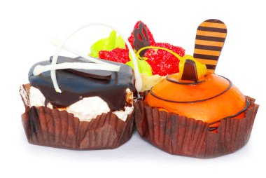 izole taze çeşitli Pastalar