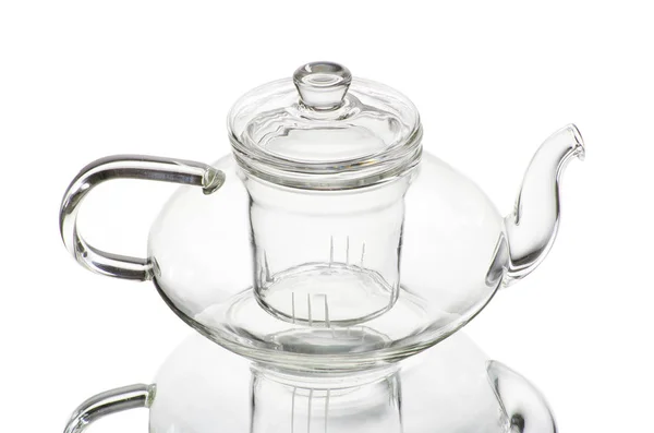 Modern glass teapot — Stock Photo, Image