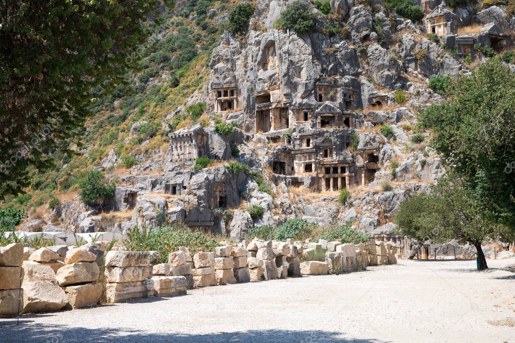 Ancient lycian tombs in Myra