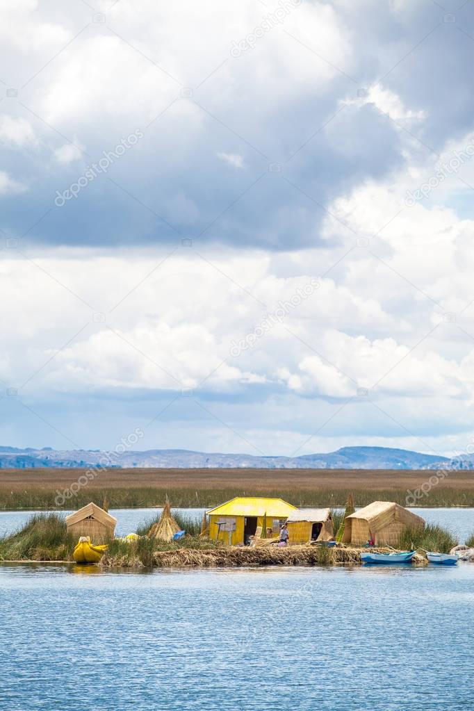 Totora boat on the Titicaca lake 