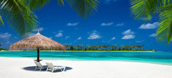 Tropisk Strand Maldiverna Natur Landskap — Stockfoto