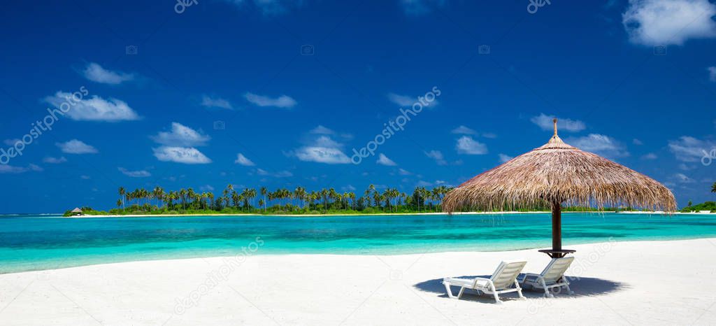 tropical beach in Maldives nature landscape 