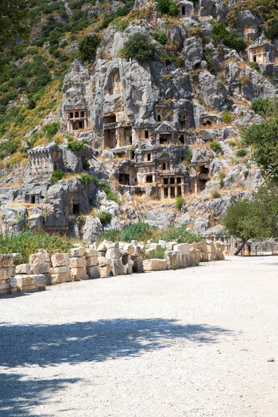 Túmulos Lícia Antiga Mira Turquia — Fotografia de Stock