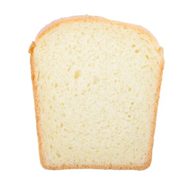 Dilimlenmiş ekmek üzerinde beyaz adam izole