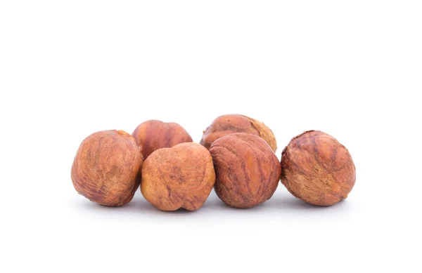 Detail Lískové Ořechy Izolovaných Bílém Pozadí — Stock fotografie