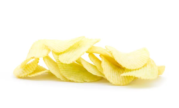 Kartoffelchips Isoliert Auf Weißem Hintergrund — Stockfoto