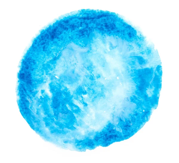 Kék Akvarell Splash Stroke Háttér Rajzolással — Stock Fotó