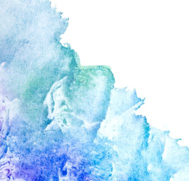 Beyaz arkaplanda mavi suluboya sıçraması