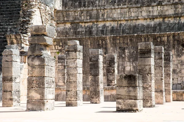 Вид Храм Воїнів Руїн Чічен Іца Мексиці — стокове фото