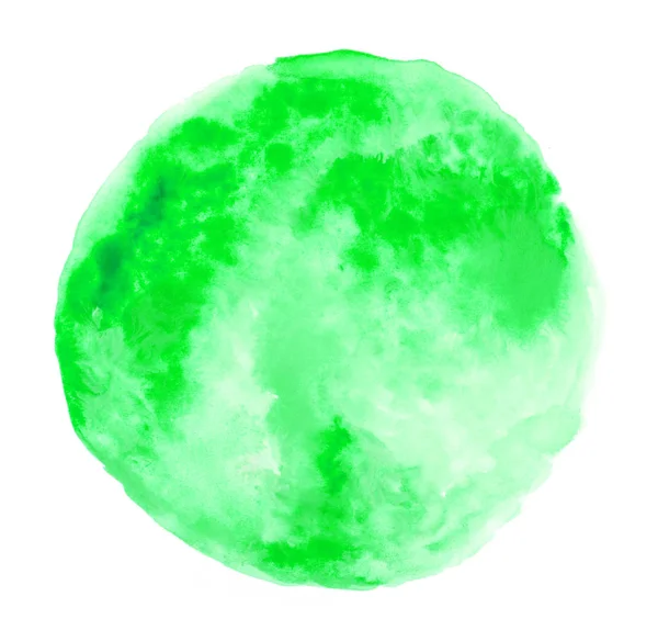 Beyaz Zemin Üzerine Yeşil Sulu Boya Leke — Stok fotoğraf