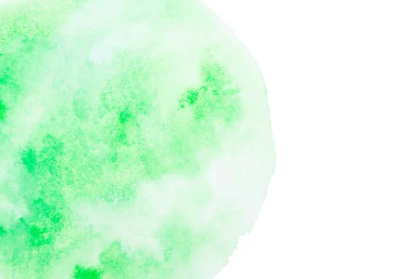Beyaz Zemin Üzerine Yeşil Sulu Boya Leke — Stok fotoğraf
