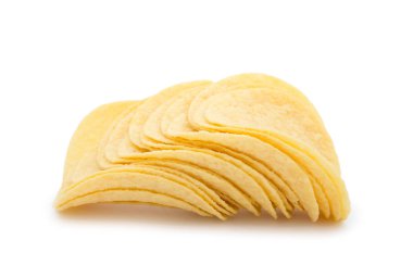 Patates cipsi beyaz arkaplanda izole