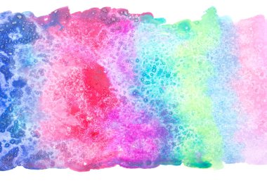  Renkli suluboya arka plan. Fırçayla boyanmış el.