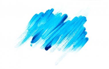 Mavi suluboya sıçrama vuruşu arka planı. Çizerek