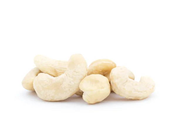 Cashewnoten Witte Achtergrond — Stockfoto