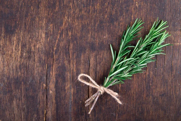 Rosemary Bound Wooden Board — Stock Photo, Image