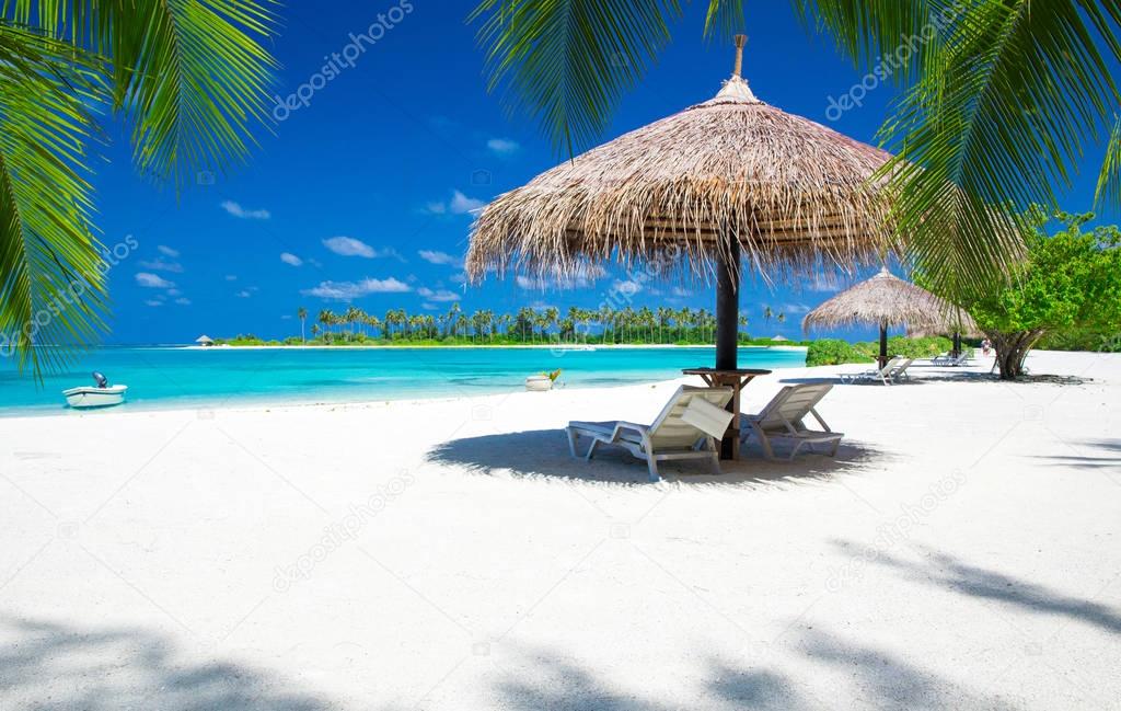 Beautiful tropical Maldives island landscape
