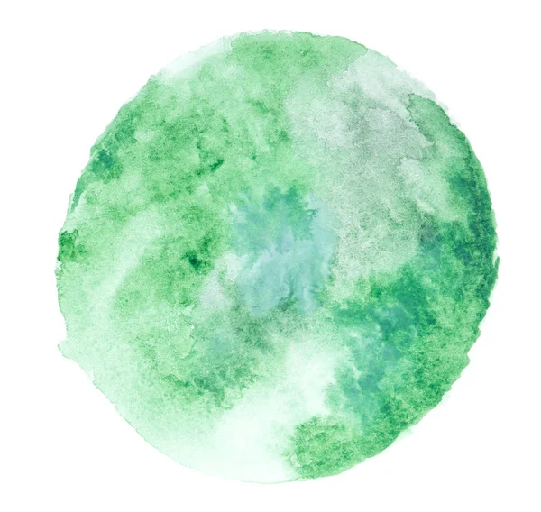 Aquarelle Verte Ronde Fond Éclaboussure — Photo