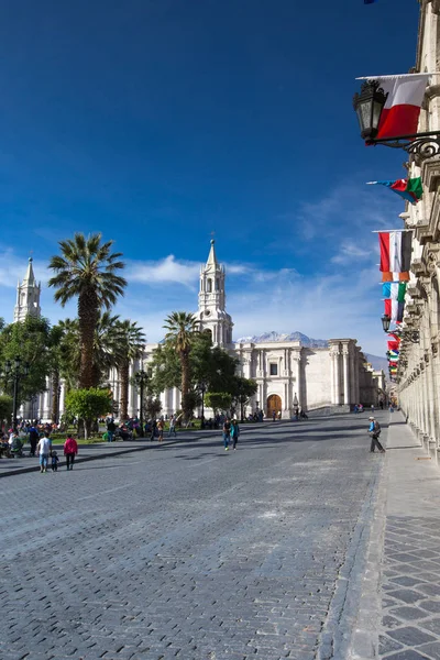 Arequipa Peru Novembre Piazza Principale Arequipa Con Chiesa Novembre 2015 — Foto Stock