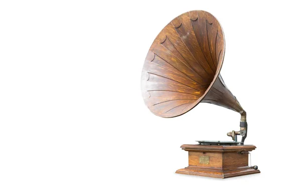 Old gramophone isolated on white — Stock Photo, Image