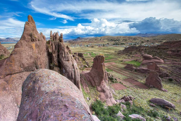 Hayu Marca Misterioso Stargate Formações Rochosas Únicas Perto Puno Peru — Fotografia de Stock