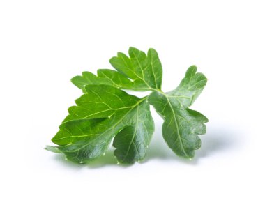 Maydanoz yaprakları beyaz arkaplanda yalıtılmış