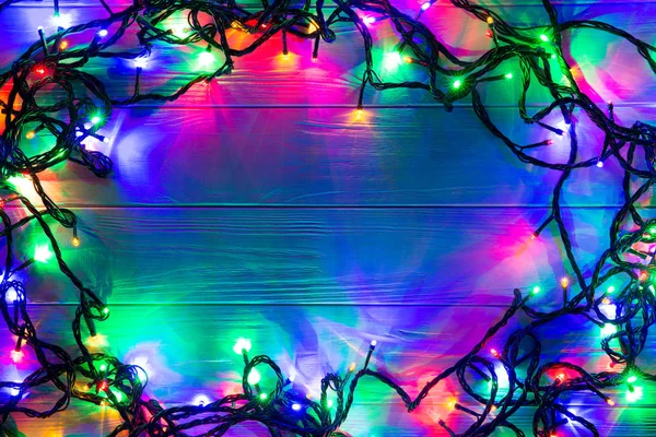 Weihnachten Hintergrund mit Lichtern und freien Textplatz. Weihnachten — Stockfoto