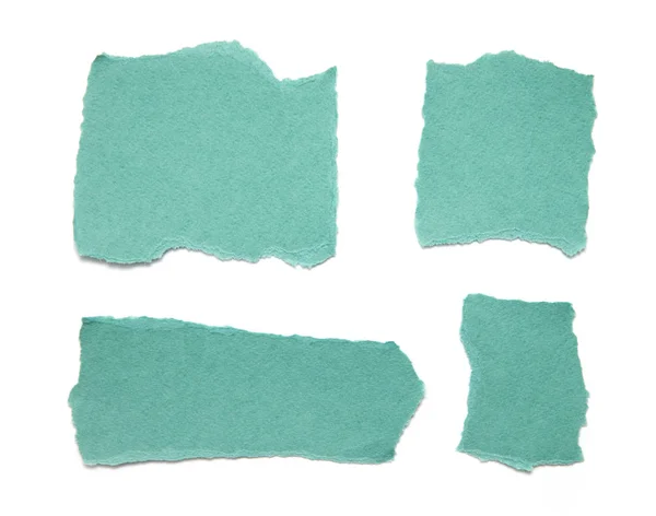 Papel roto. colección de pedazos rasgados de papel sobre fondo blanco — Foto de Stock