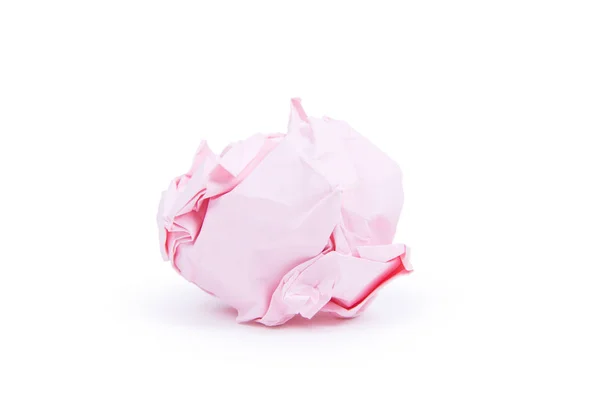 Bola de papel amassada isolada no fundo branco — Fotografia de Stock