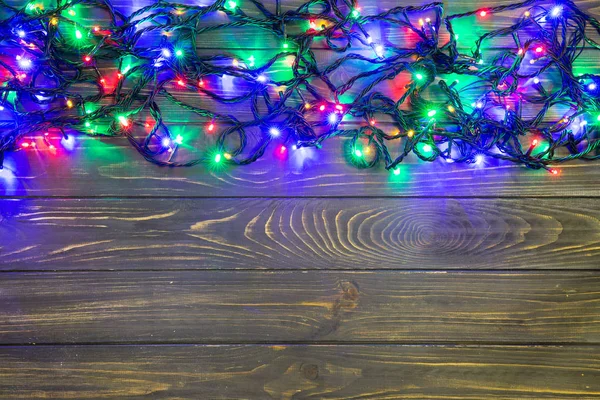 Різдвяний Фон Світлом Вільним Текстовим Простором Різдвяні Вогні Яскраві Різдвяні — стокове фото