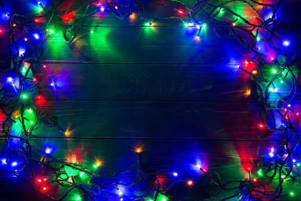 Fundo Natal Com Luzes Espaço Texto Livre Luzes Natal Luzes — Fotografia de Stock