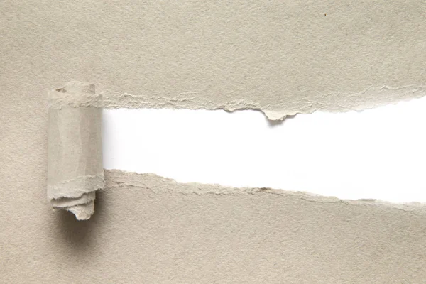 Carta Strappata Isolata Sfondo Bianco — Foto Stock