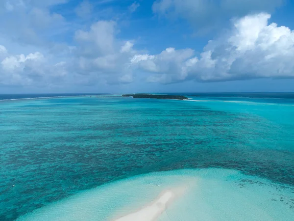 Bella Vista Aerea Delle Maldive Della Spiaggia Tropicale Viaggio Concetto — Foto Stock