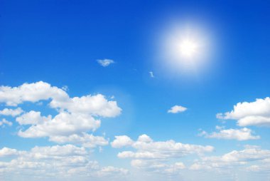 Küçük bulutlu mavi gökyüzü arkaplanı