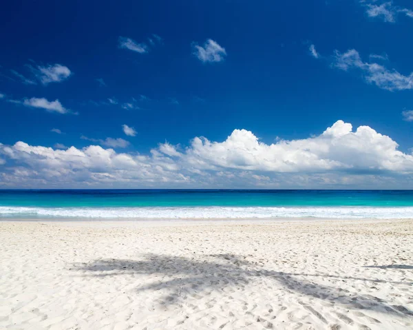 Παραλία και όμορφη τροπική θάλασσα. τροπική παραλία στις Μαλδίβες — Φωτογραφία Αρχείου
