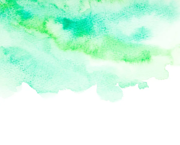 Grünes Aquarell Auf Weißem Hintergrund Abstraktes Gestaltungselement — Stockfoto
