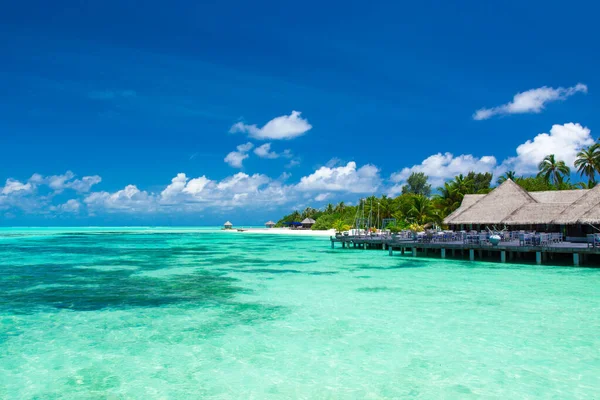 Malediven Water Bungalows Resort Eilanden Strand Indische Oceaan Malediven Prachtig — Stockfoto