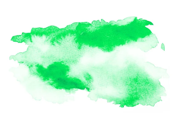 Acuarela Verde Sobre Fondo Blanco Elemento Diseño Abstracto —  Fotos de Stock