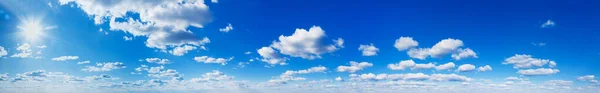 Panorama Ciel Bleu Nuages Blancs Nuage Gonflé Dans Ciel Bleu — Photo