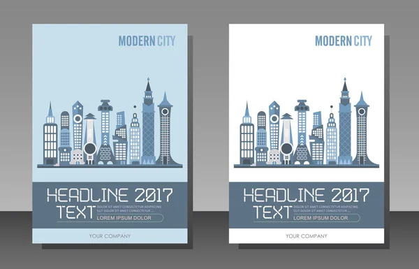 Modern City byggnader, tidningen mall — Stock vektor