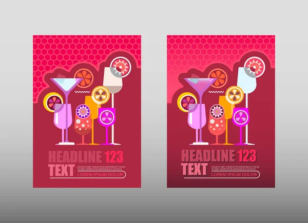 Modèles d'affiche de soirée cocktail — Image vectorielle