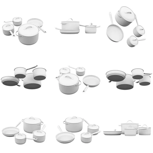 Cookware 3D Rendering — Stock Photo, Image