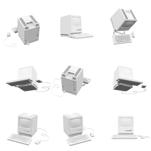 Old computer 3D Rendering — Stock Photo, Image