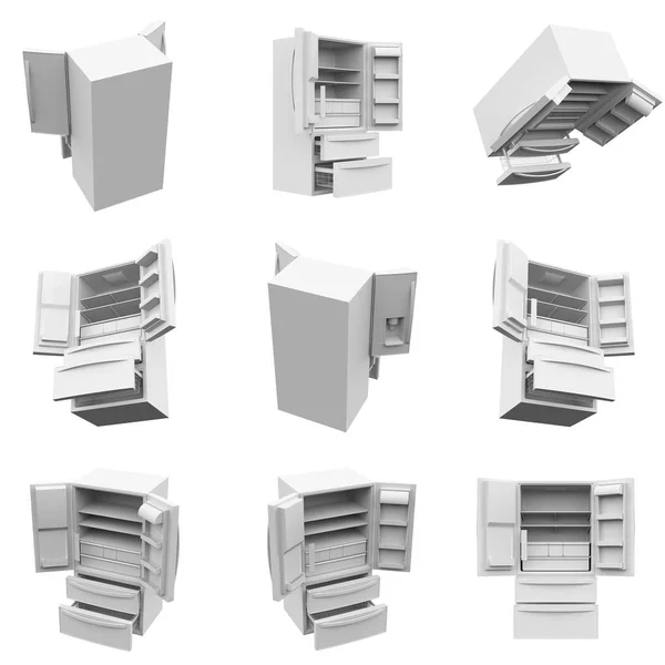 Kühlschrank 3D Rendering — Stockfoto