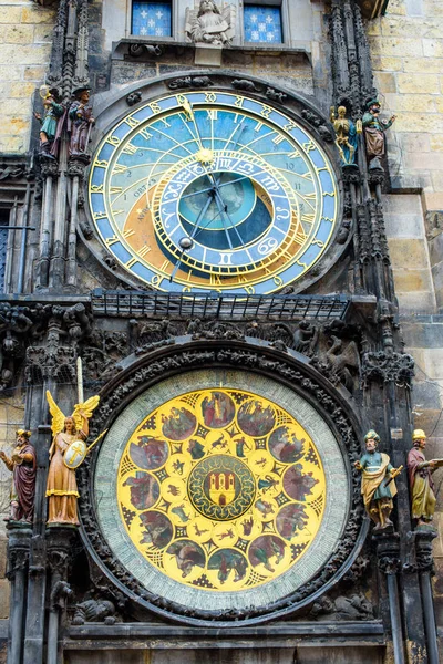 República Checa. Reloj astronómico de Praga. De cerca. — Foto de Stock
