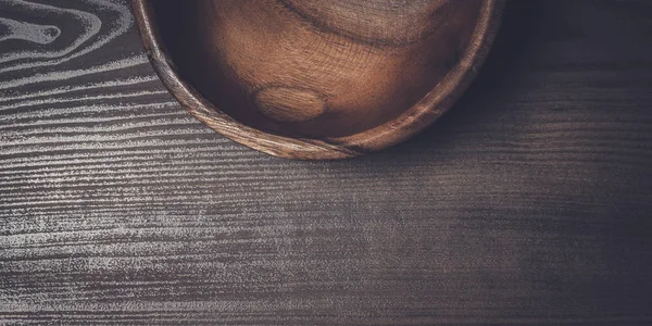 Salad bowl on the  brown wooden table background — Stock Photo, Image