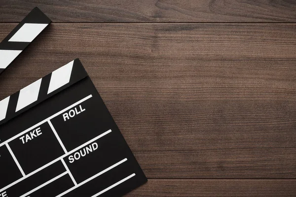 Classic clapperboard on the table — Stock Photo, Image