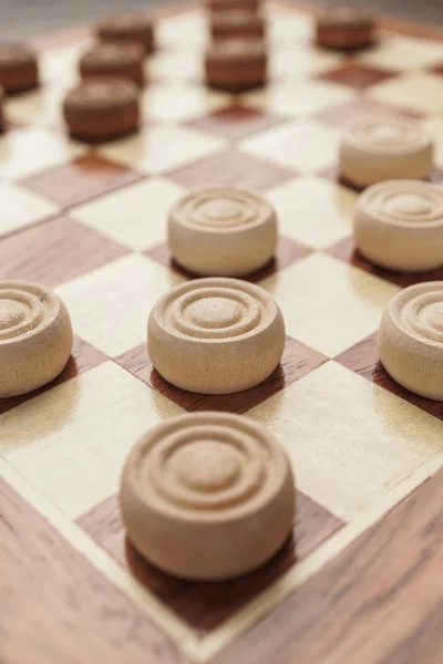 Wooden draughts game — Stock Photo, Image