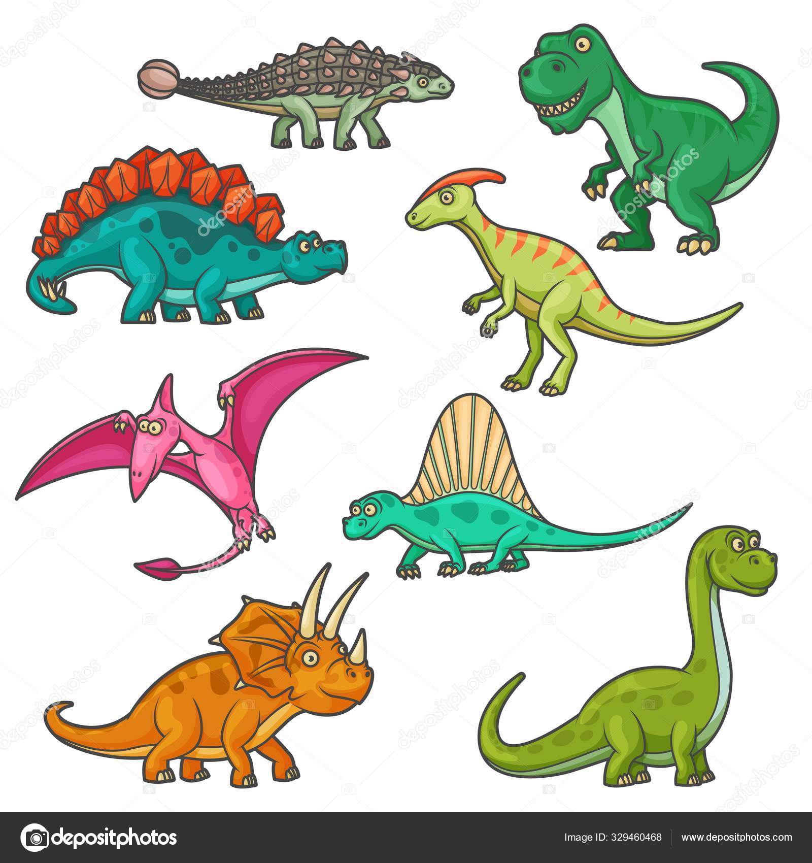 Diplodoco Dinossauro Desenho Animado Clipart Colorido Ilustração